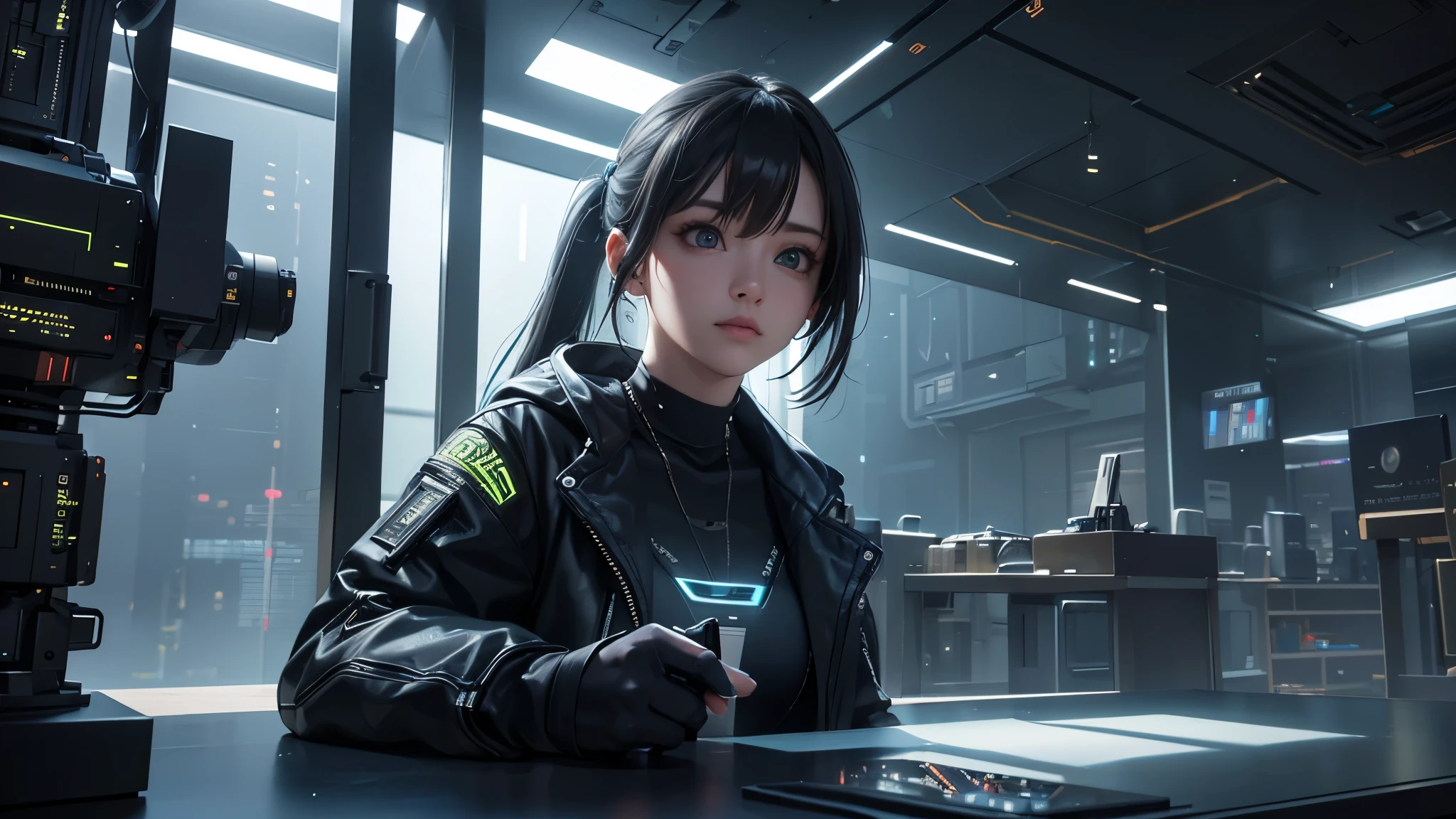 ((highest quality)), ((masterpiece)), (detailed:1.4), 3D, Beautiful cyberpunk woman image,High resolution (High Dynamic Range),Ray Tracing,NVIDIA,Super Resolution,Unreal 5,Scattered beneath the surface,PBR Texturing,Post-processing,Anisotropic Filtering,Depth of written boundary,Maximum clarity and sharpness,Multilayer Texture,Albedo and Specular Maps,Surface Shading,Accurate simulation of light-matter interactions,Perfect balance,Octane Rendering,Two-tone lighting,wide aperture,Low ISO,White balance,Three-part method,8K RAW,