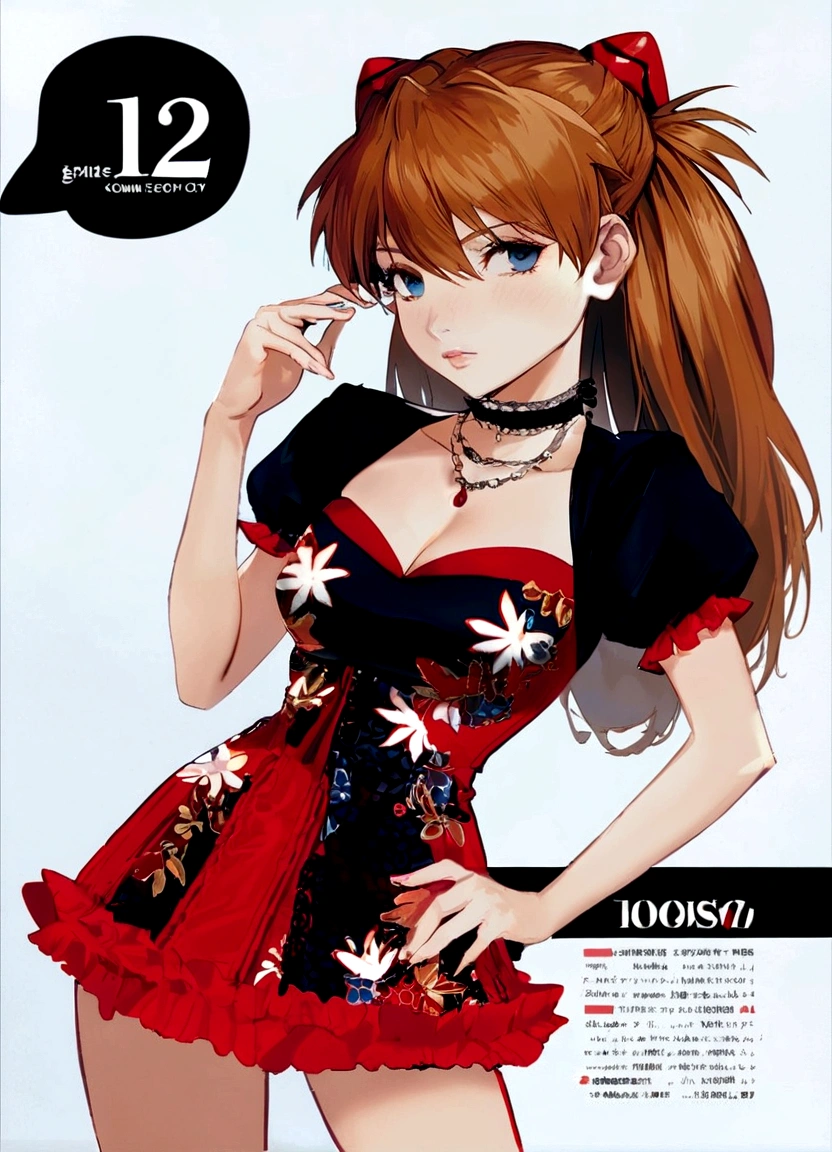 Asuka Langley Soryu, Long Hair, bangs, blue eyes, Brown Hair, hair ornaments,