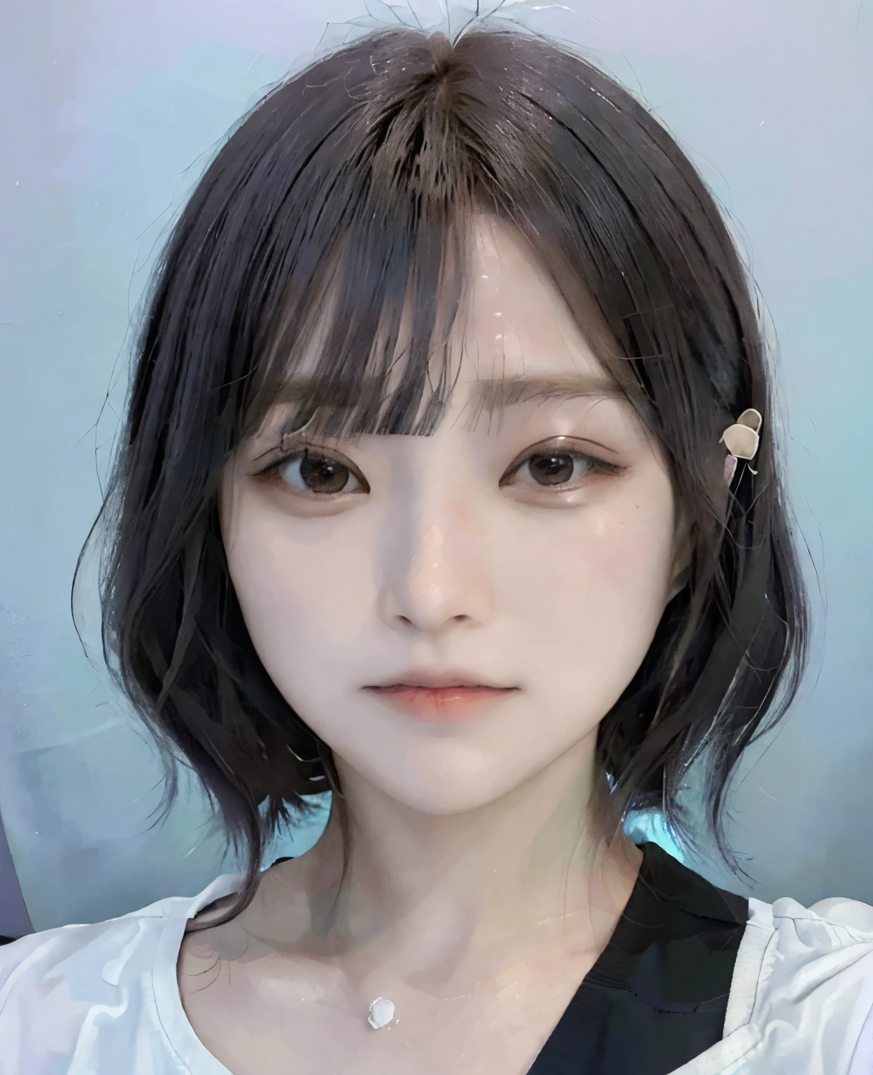 Mujer arafed con un corte de pelo negro y una camisa blanca., Yoshitomo Nara, chiho, narumi kakinouchi, shiori teshirogi, ishida sui, aoi ogata, yuuka kazami, shinsui ito, aoshima chiho, tsugumi ohba, chiho ashima