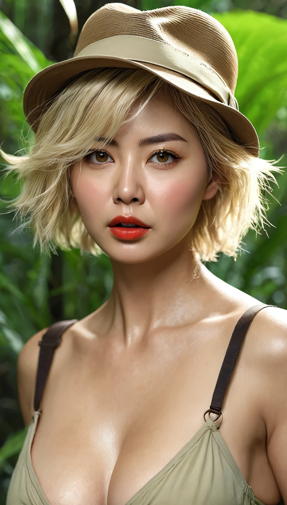 (Hyper Real)、Female Explorer、
Enormity Beautiful woman High resolution High resolution Realistic short hair blonde、Mature Woman、Middle-aged women、(( 大きな大きなCleavage))、Fine skin、超High resolution、Realistic、Plump figure、Angry face、中年Beautiful woman、Beautiful expression、 Fine green eyes、blonde、Fluffy long hair、非常に繊細でFine skin、35Explorer woman、(Female Explorer)、(Being in a very deep jungle)、Female Explorer、Cleavage、Big Ass、Bright red lips、(Wear light khaki lingerie)、、Wearing a brown hat、(((alone)))、