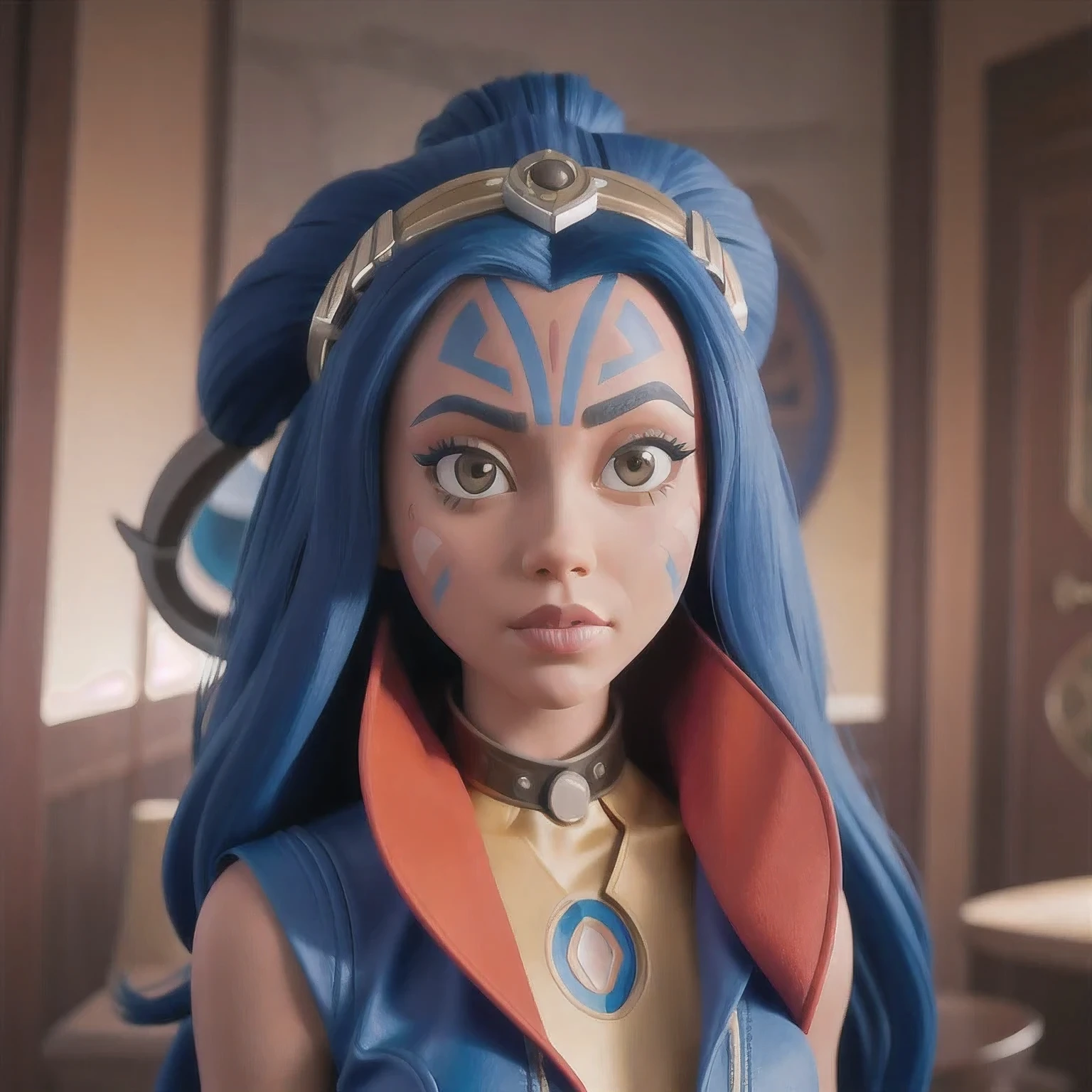 ,Close-up of a person wearing a star wars mask, Ahsoka Tano, portrait of Ahsoka Tano, from the mandalorian (2019), in the star wars sequels, Tessa Thompson inspired, Ray, Tessa Thompson, Star Wars Screenshots, portrait of ororo munroe, Wakanda, Ariana Grande in Star Wars