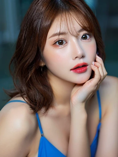 table top、highest quality、figure、super detailed、finely、High resolution、8k wallpaper、Perfect dynamic composition、beautiful and fine eyes、She is a bikini model、natural lip color、big breasts、natural hair、whole body、