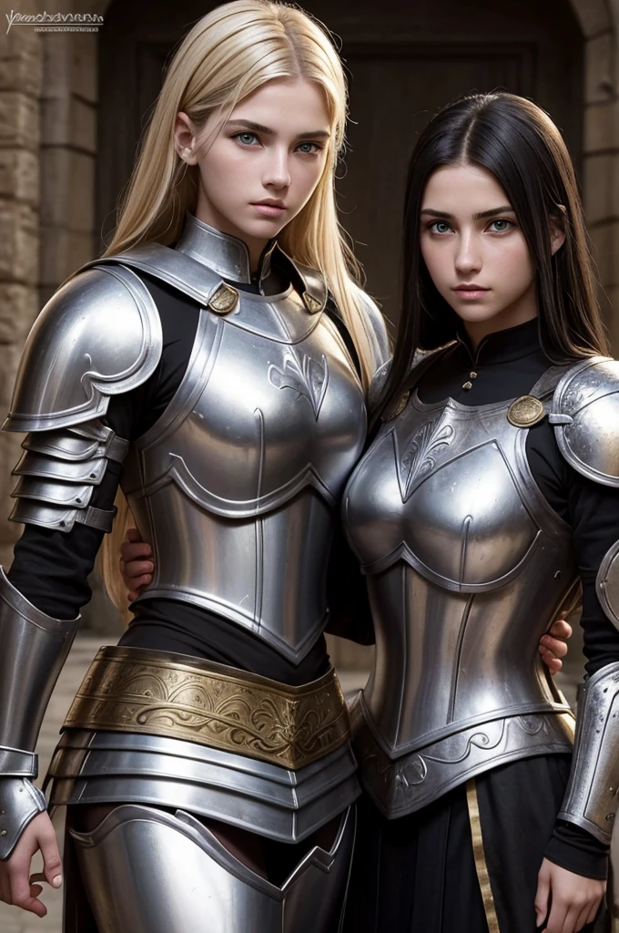 2 females, sisters portrait, break: 1 sister, german womens, blonde, catholics, nazi , black hair,blondes perfect face, detailed face, warriors roman, using sexy armor , soft lesbians, sexy, full body, break: 2 sister, german womens, black hair, catholics, nazi , black hair,blondes perfect face, detailed face, warriors roman, using sexy armor , soft lesbians, sexy, full body