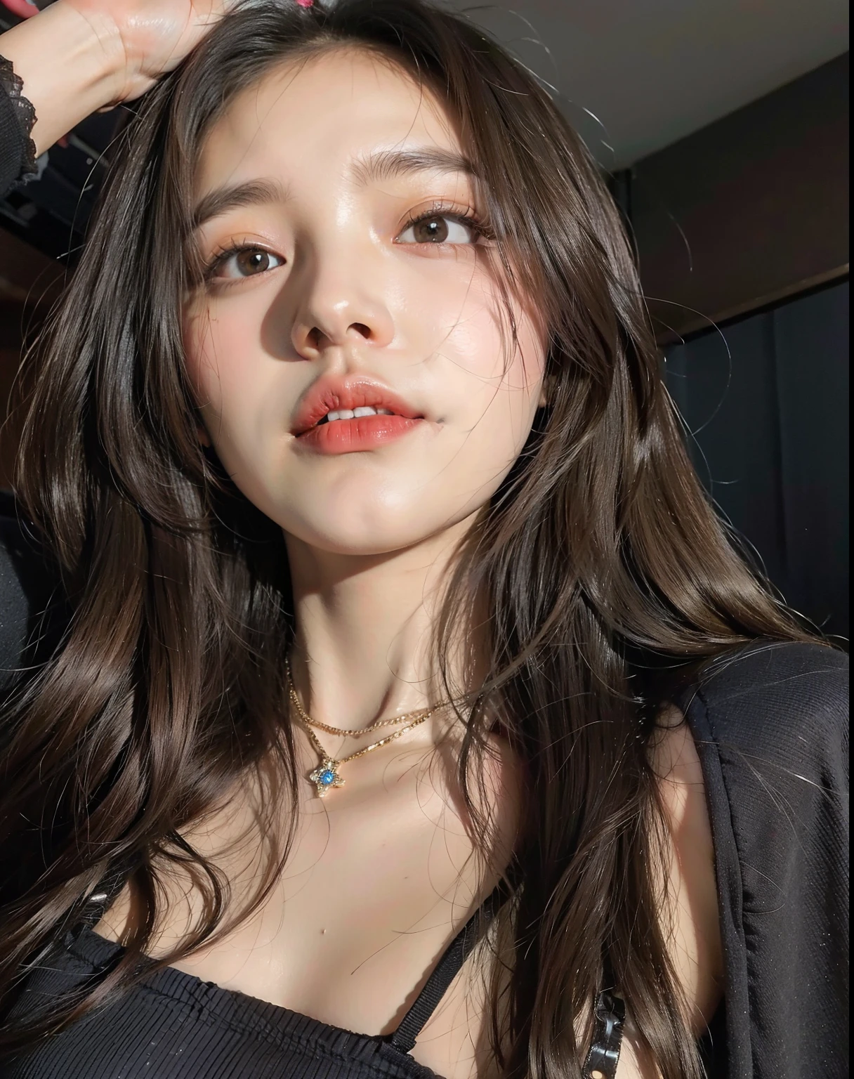 There&#39;s a woman getting her hair done., 18 years old, Asian face, Gema Chen, uma mulher Asian, uma jovem Asian, basia tran, Louise Zhang, características Asians, young cute wan Asian face,  Asian with long hair,  Asian, tomorrow brother tran, what makeup, 22 years old, detailed face of a  Asian