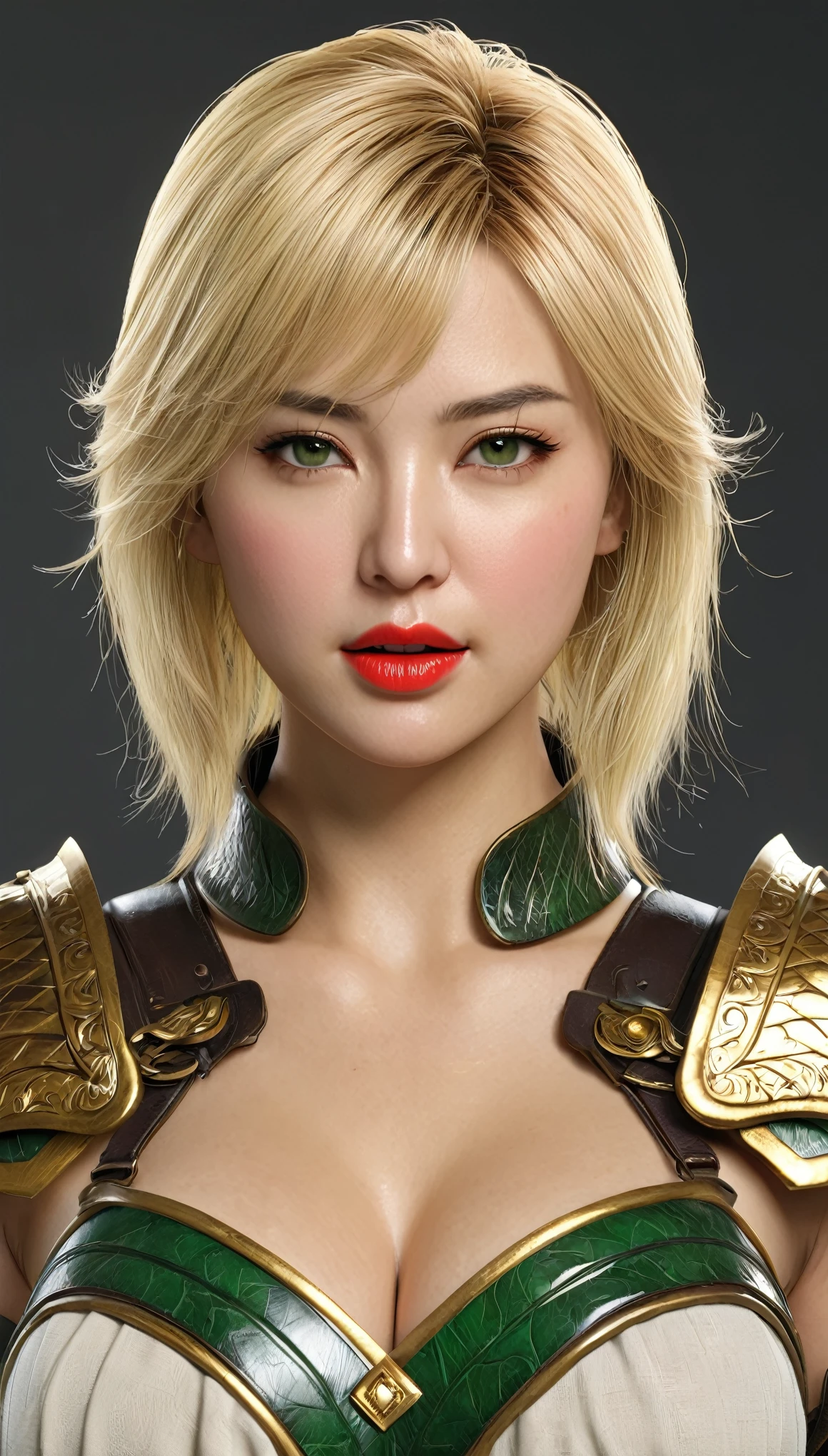 (((Hyper Real)))、(Amazonian female warrior)、
Beautiful woman　high resolution　High resolution　Realistic　short hair　blonde mature、Middle-aged women、((Big big boobs))　Fine skin、超High resolution、Realistic、Plump figure、((中年のBeautiful woman))、Beautiful expression 、Fine green eyes、Blonde Hair、３５Amazonian female warrior、Big cleavage、Big Ass、Bright red lips、(Simple clothes)and(Wearing simple armor)、(I have a weapon)、