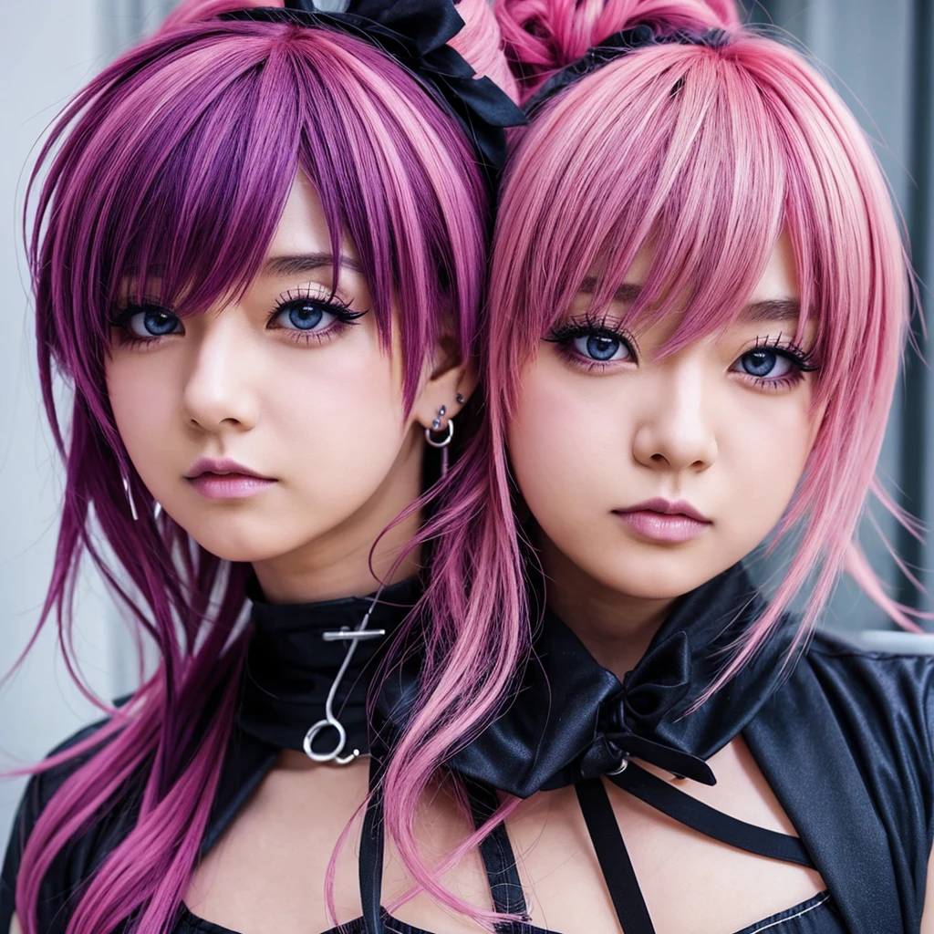 Blaisan girl, anime hair, visual kei, piercings, jpop
