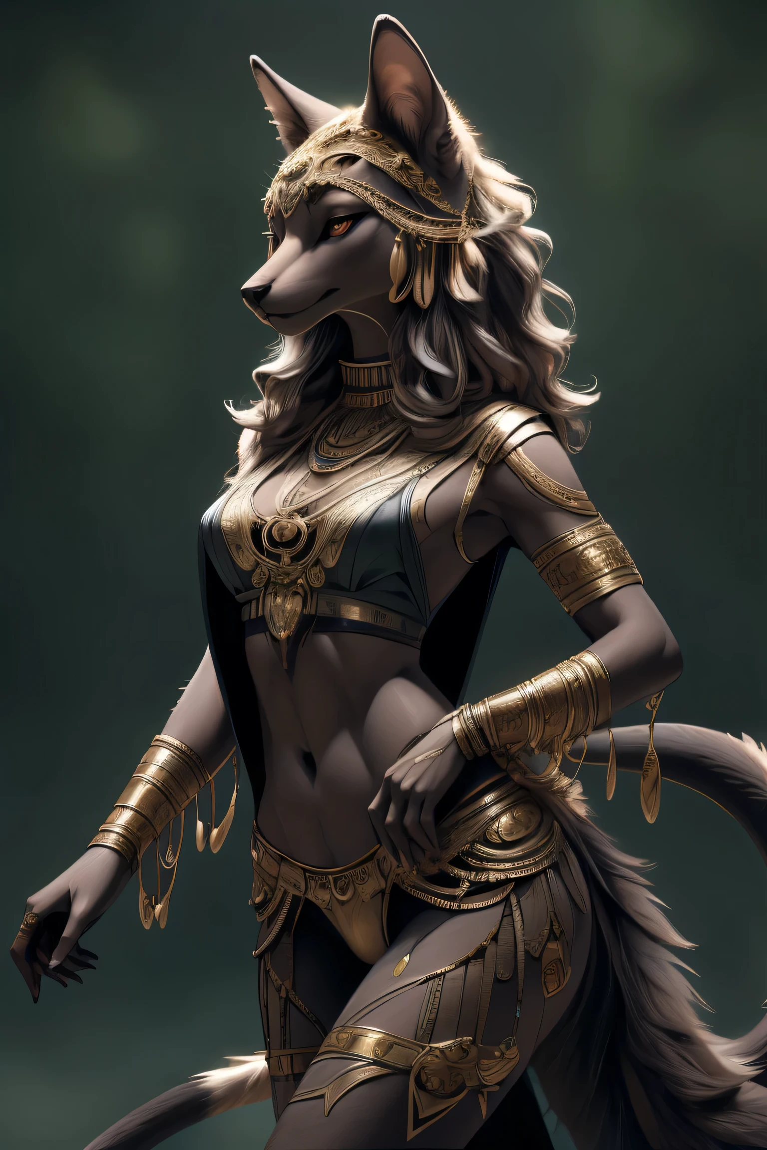 Full body anthropomorphic female character with a long furry tail, wearing sexy underwear, vibrant fur colors, detailed facial features, expressive eyes, soft lips, realistically rendered, high-resolution artwork, realistic lighting, professional illustration, soft and gentle color palette, dynamic pose, graceful movement, engaging expression, elegant clothing, mystical background, enchanting atmosphere, enchanting and ethereal ambiance, masterfully painted texture on the tail, intricate tail patterns, intricate fur texture, realistic and lifelike portrayal, captivating and alluring presence, perfectly proportioned figure, delicate details, mesmerizing artwork quality.