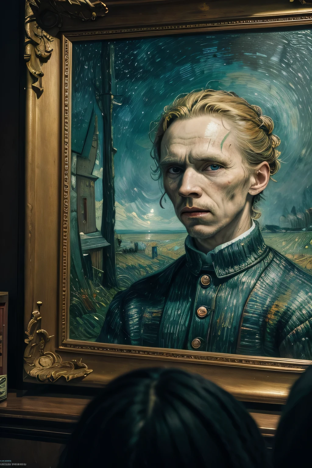 Arte estilo van gogh porem de terror