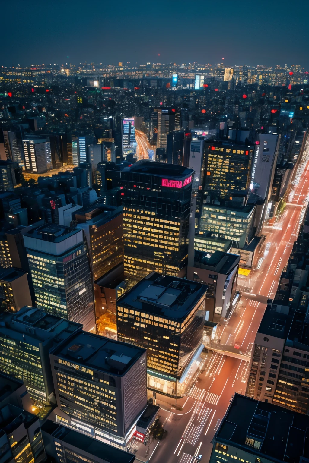 4k, night view, tokyo, building,