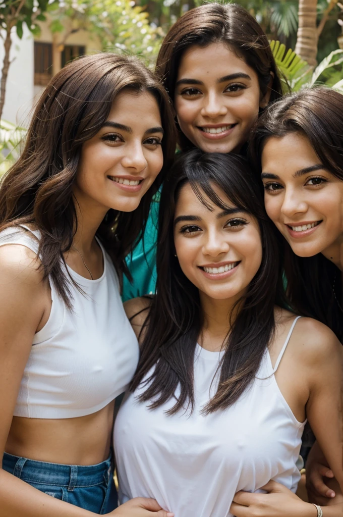 Grupo de amigos felizes