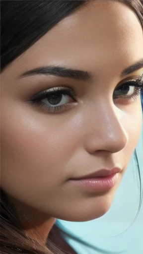 a woman men focus on the face.