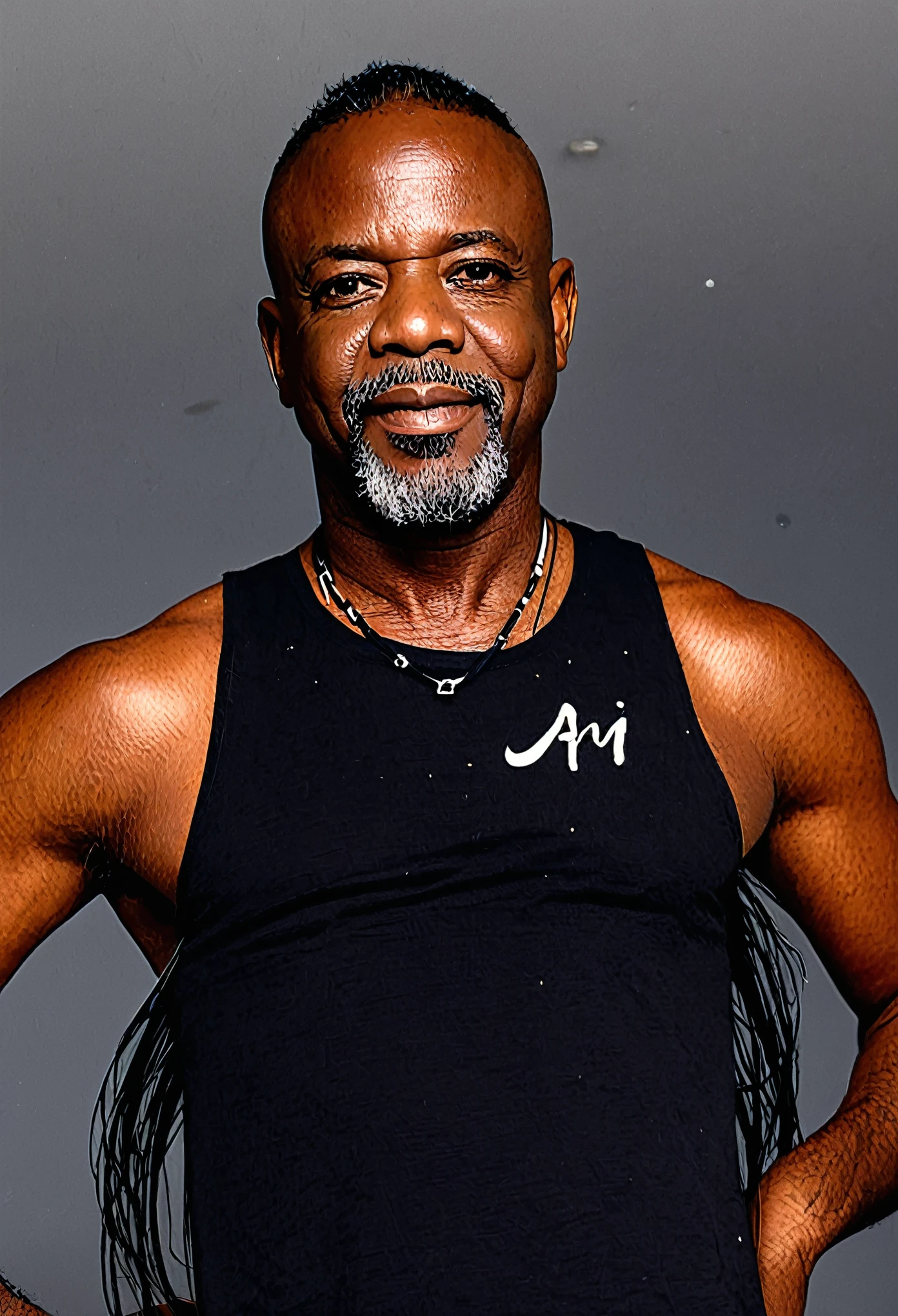 Homem negro com 45 anos com um contra  baixo  