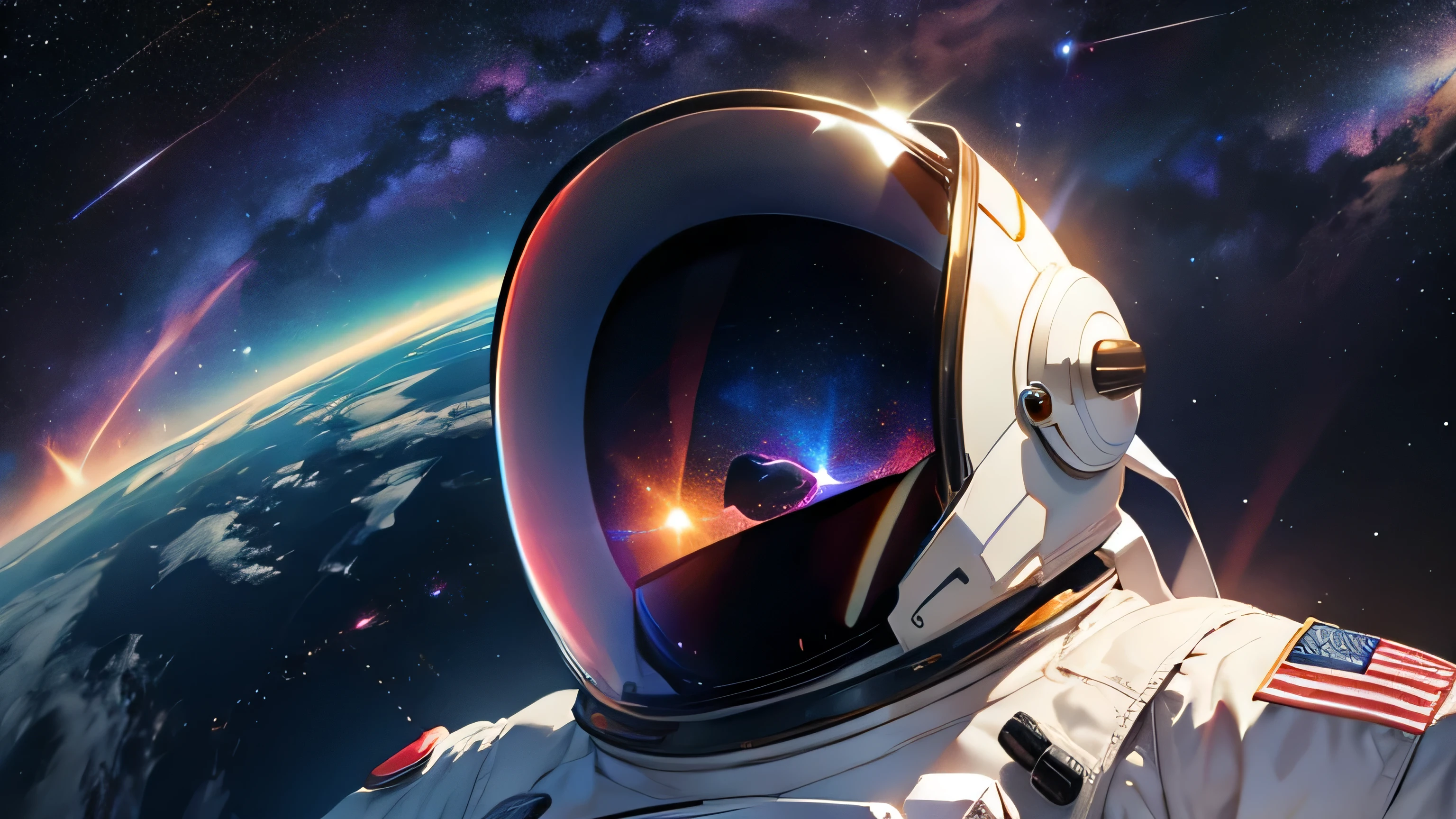 space man in galaxy