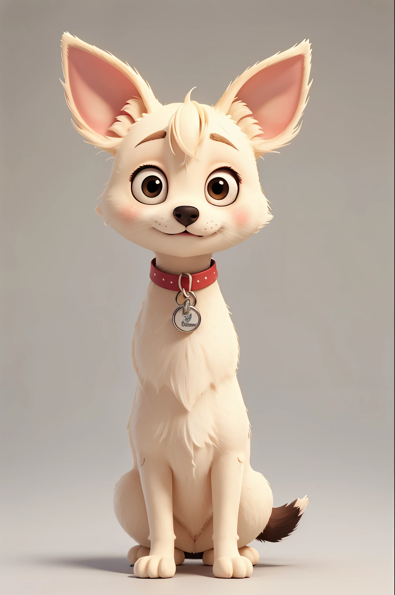 A single small cream colored cihuahua