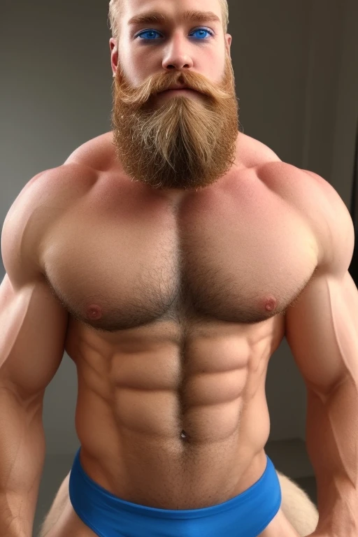 Perfect muscle god beard blonde beautiful blue eyes