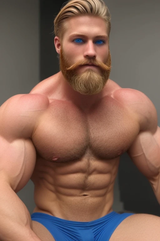 Perfect muscle god beard blonde beautiful blue eyes