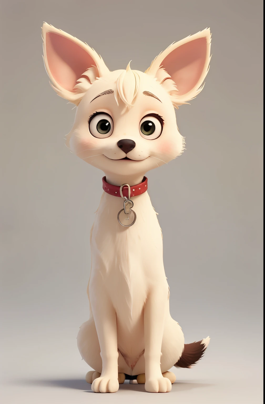 A single small cream colored cihuahua