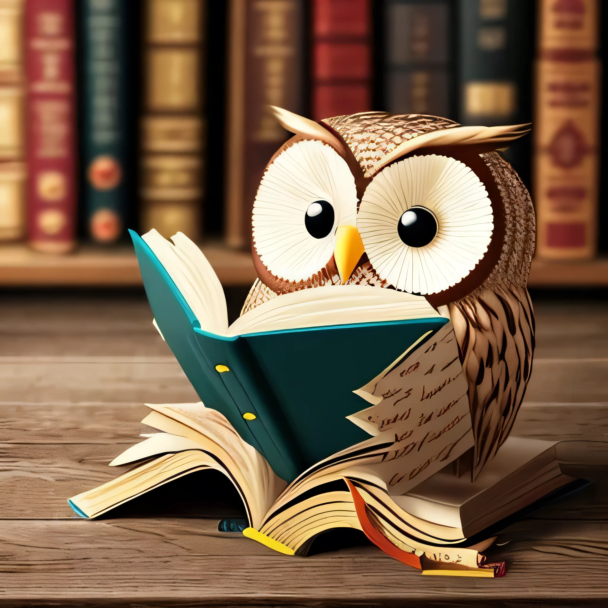 owl read a book