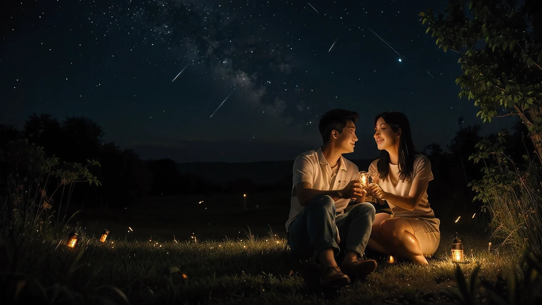 More than two fireflies are in love with each other."