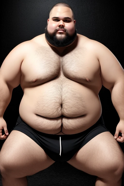 Beautiful fat man cover in sweat