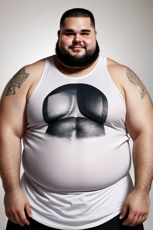 Beautiful fat man cover in sweat