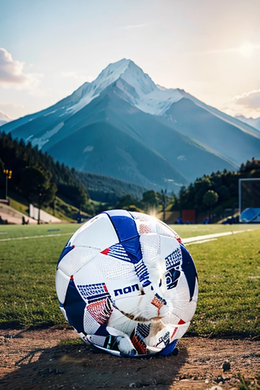 LOGO OF A FOOTBALL LEAGUE THAT INCLUDES A MOUNTAIN, A BALL AND A RABBIT