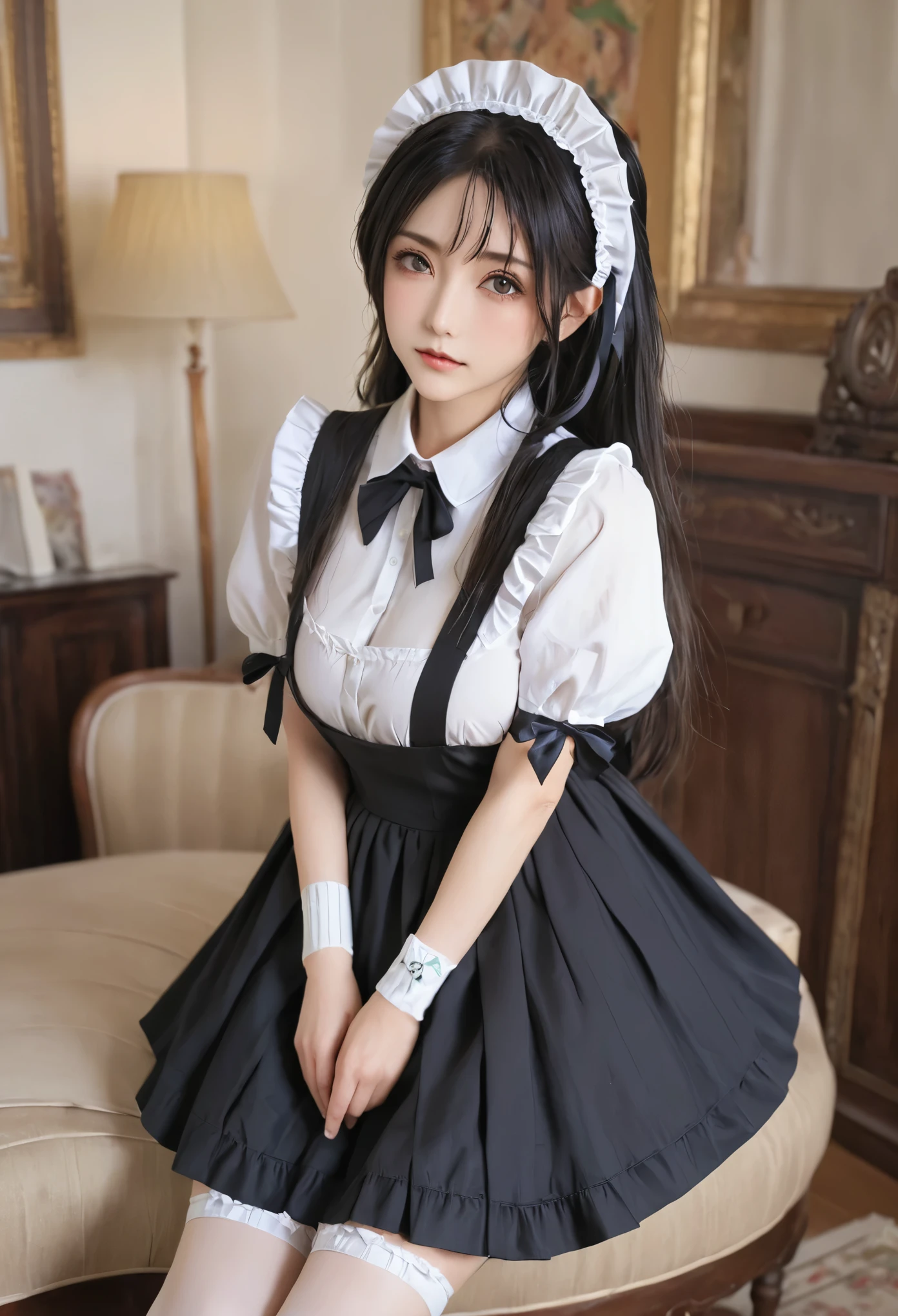 (masterpiece, best quality:1.2),Maid，（（（The eyes are delicate）））Work（（Maid衣服））Socks，（8K）（HD）