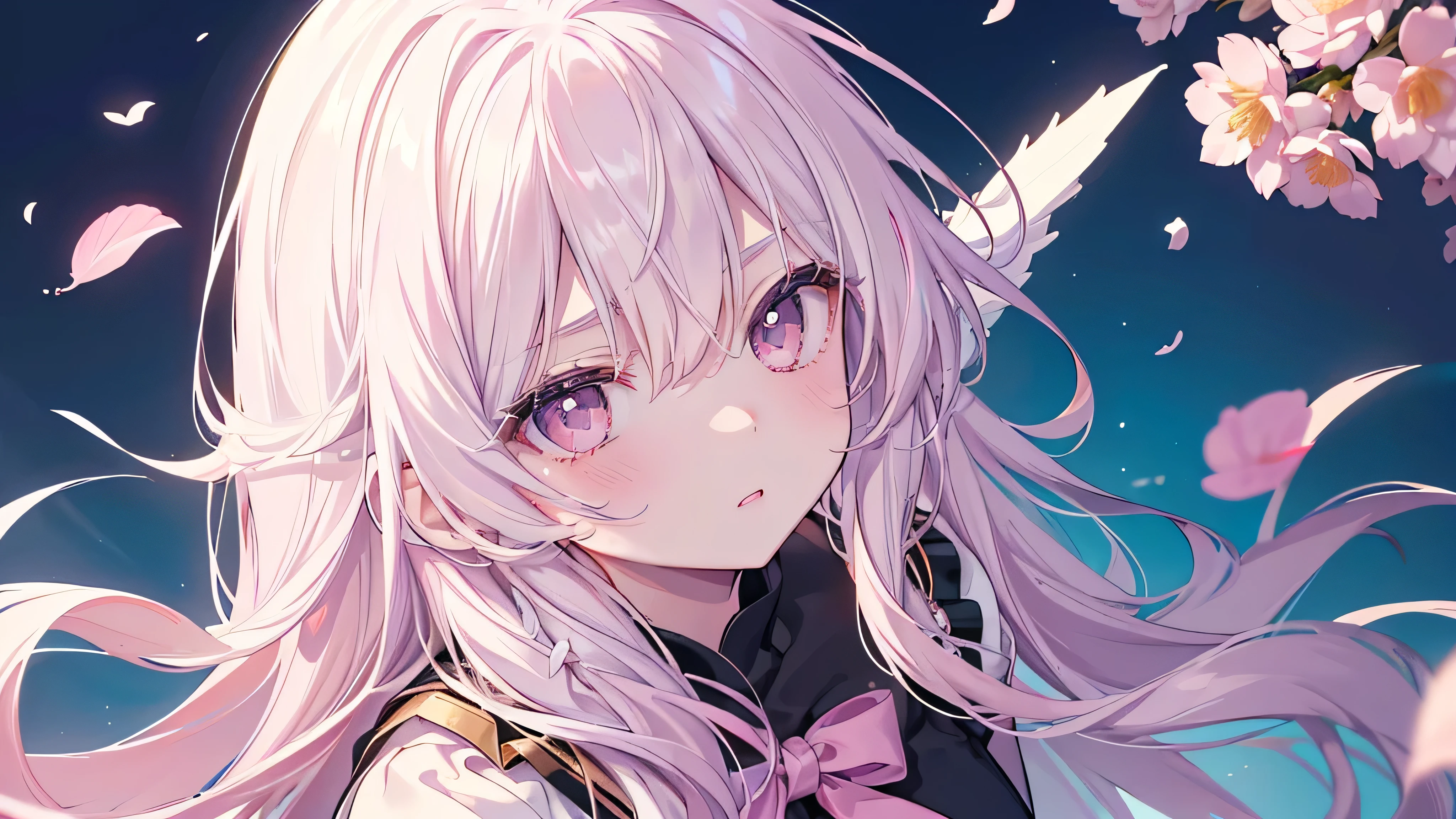 high school girl,((Highest quality、masterpiece、Super fine、Super fine、Exquisite、16k、Full HD) ) 、((Serious expression)), ((Big Move,))mysterious、(((Angle looking up))),Soft sunlight、((Clear skies)) 、Black Eyes、Long eyelashes、White skin、(Pale pink lips、Pale pink cheeks、thin and long)、 ((cute)) ((one person)),