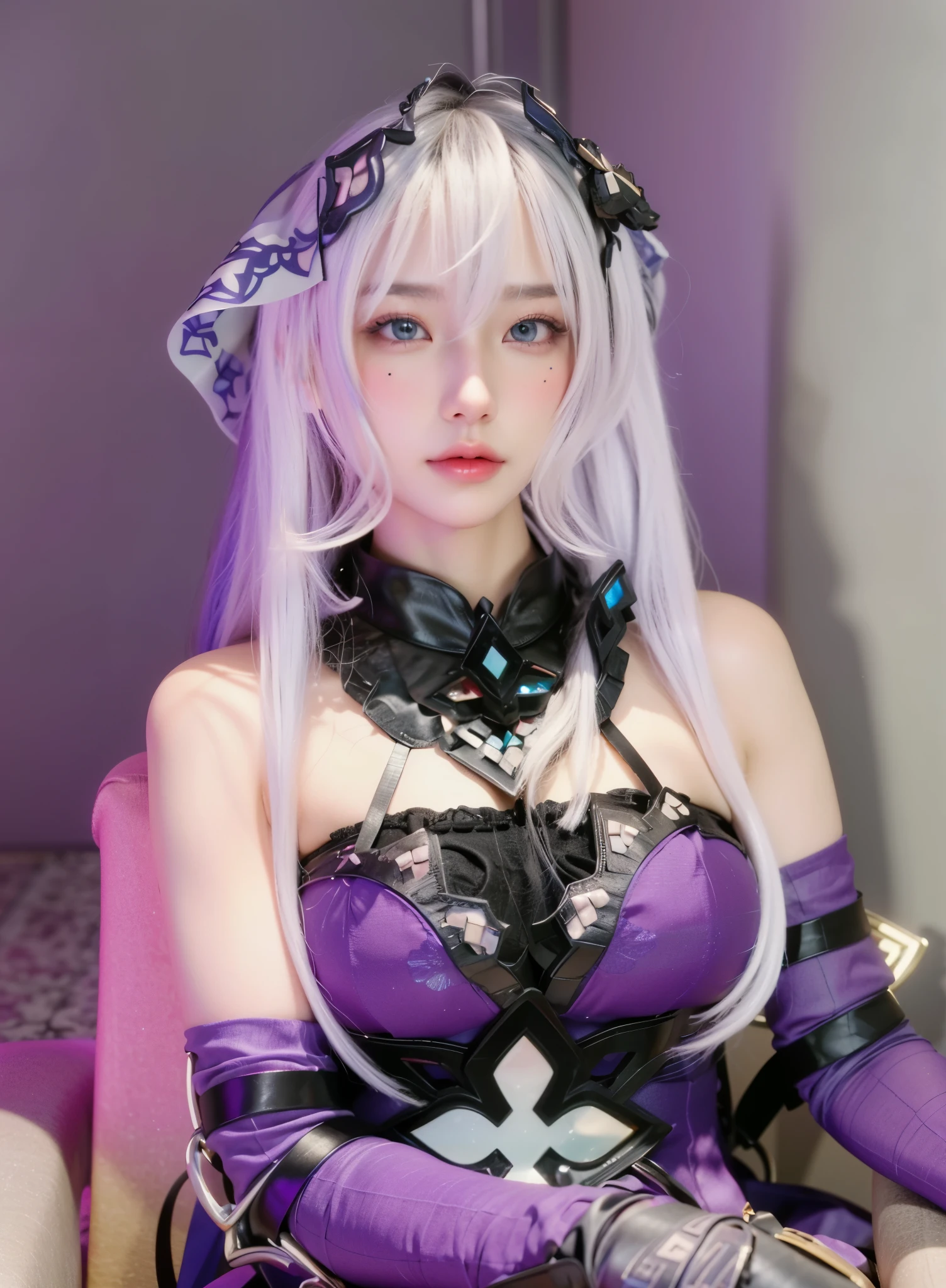Game Art,Best image quality,Maximum resolution,8k,(A half-length photo),(portrait),(Head close-up),(Rule of Thirds),Unreal Engine 5 rendering works,20 year old girl,((Queen)),The eyes are very detailed,(Large Breasts),Elegant and noble,Light,Light线追踪,Game CG,((3D Unreal Engine)),OC rendering reflection mode,4K,Ultra-clear,Sensual,Translucent lace,Fair and plump figure,Pretty Face,Light泽凝胶涂层,身着华贵礼服的Queen,Crystal Gem Crown,Necklace jewelry,blue eyes,The tattoo is very three-dimensional,Gorgeous and intricate tattoo designs,Ultra-clear portrait,Sexy body,Temple Princess,Sapphire eyes,Gorgeous clothes,sit on the chair,wear gloves