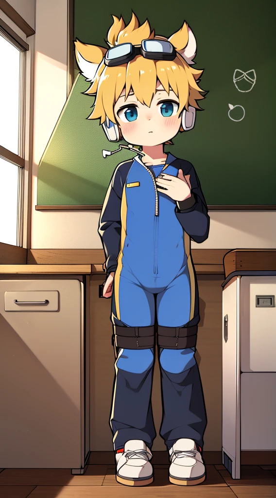 2D Boy Shota,One-piece mountaineering suit,Put the headphones on your head,permanent,goggles,trumpet,Cow ears,sports shoes,classroom