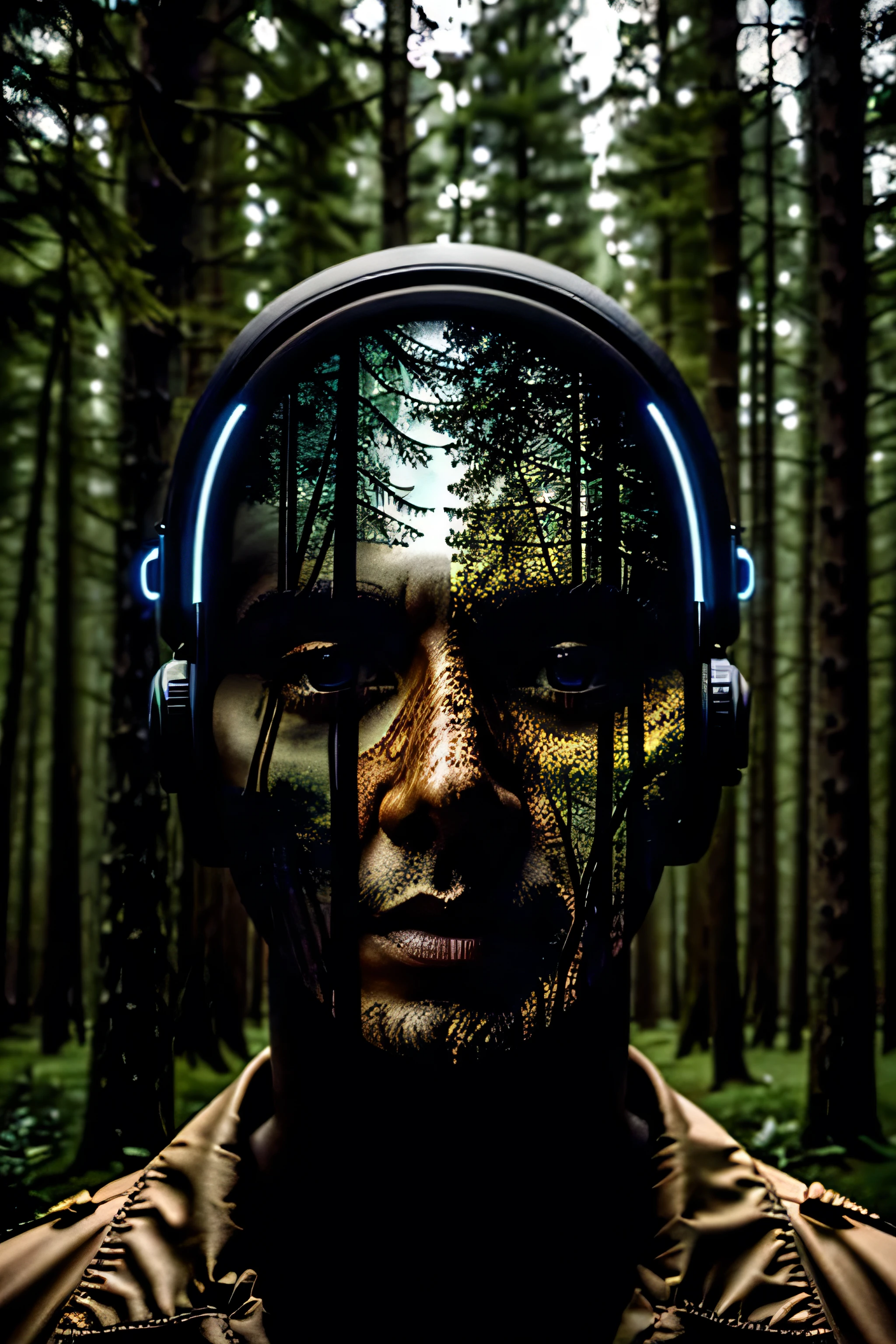 there is a high definition photo about AI crazy facts weird in the woods dark