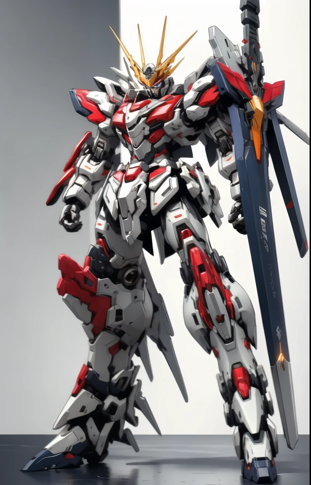 Humanoid Mecha, fully enclosed shoulder guards, matching arm and leg guards, full body, full armor, the design balances heavy with agility, (the color scheme is primarily white with red and blue accents, the concept Inspired by Super robot, organic biotech armor, standing, floating high above the futuristic sci-fi city), exquisite and mature art style, (aura effect, energy, glowing eyes, the armor glows), ((SRS)), metallic, dynamic, dramatic, high definition, best quality, highres, ultra-detailed, ultra-fine painting, extremely delicate, professional, perfect body proportions, anatomically correct, symmetrical face, extremely detailed eyes and face, high quality eyes, creativity, RAW photo, UHD, 32k, Natural light, cinematic lighting, masterpiece-anatomy-perfect, masterpiece:1.5