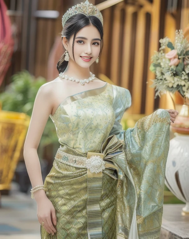 Aarav woman in blue dress, white blouse and blue tunic., Sukhothai set, Tailoring a suit according to tradition, traditional outfit, traditional beauty, traditional clothing, In Lammanh style, Niwan Chandra, traditional clothing, traditional clothing, Southeast Asia that has existed for a long time, According to Thawan Duchanee's style, Blue traditional dress, close-up of a woman in a black dress with a fro on her head., very large breasts, Gorgeous Chinese model, beautiful female model, beautiful female model, Beautiful Asian woman, beautiful korean girl, beautiful female model, Chinese women's bust size is 36., Photo of a thin young model, Chinese girl, beautiful asian girl, beautiful south korean women, Female model, 2 4 years old, beautiful korean girl