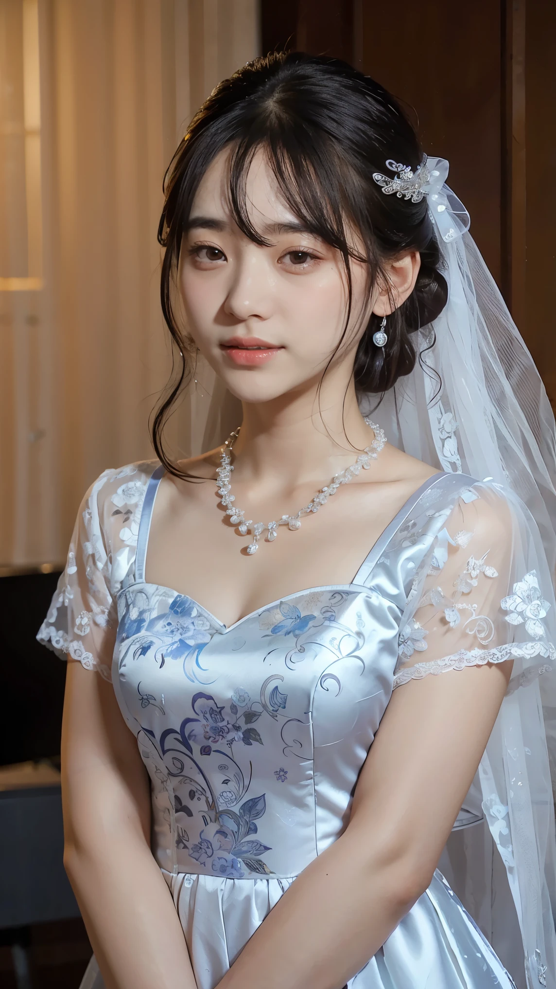 best quality, masterpiece, highres, 1girl,china wedding  dress,hair ornament,necklace, jewelry,Beautiful face,upon_body, tyndall effect,photorealistic, dark studio, rim lighting, two tone lighting,(high detailed skin:1.2), 8k uhd, dslr, soft lighting, high quality, volumetric lighting, candid, Photograph, high resolution, 4k, 8k, Bokeh