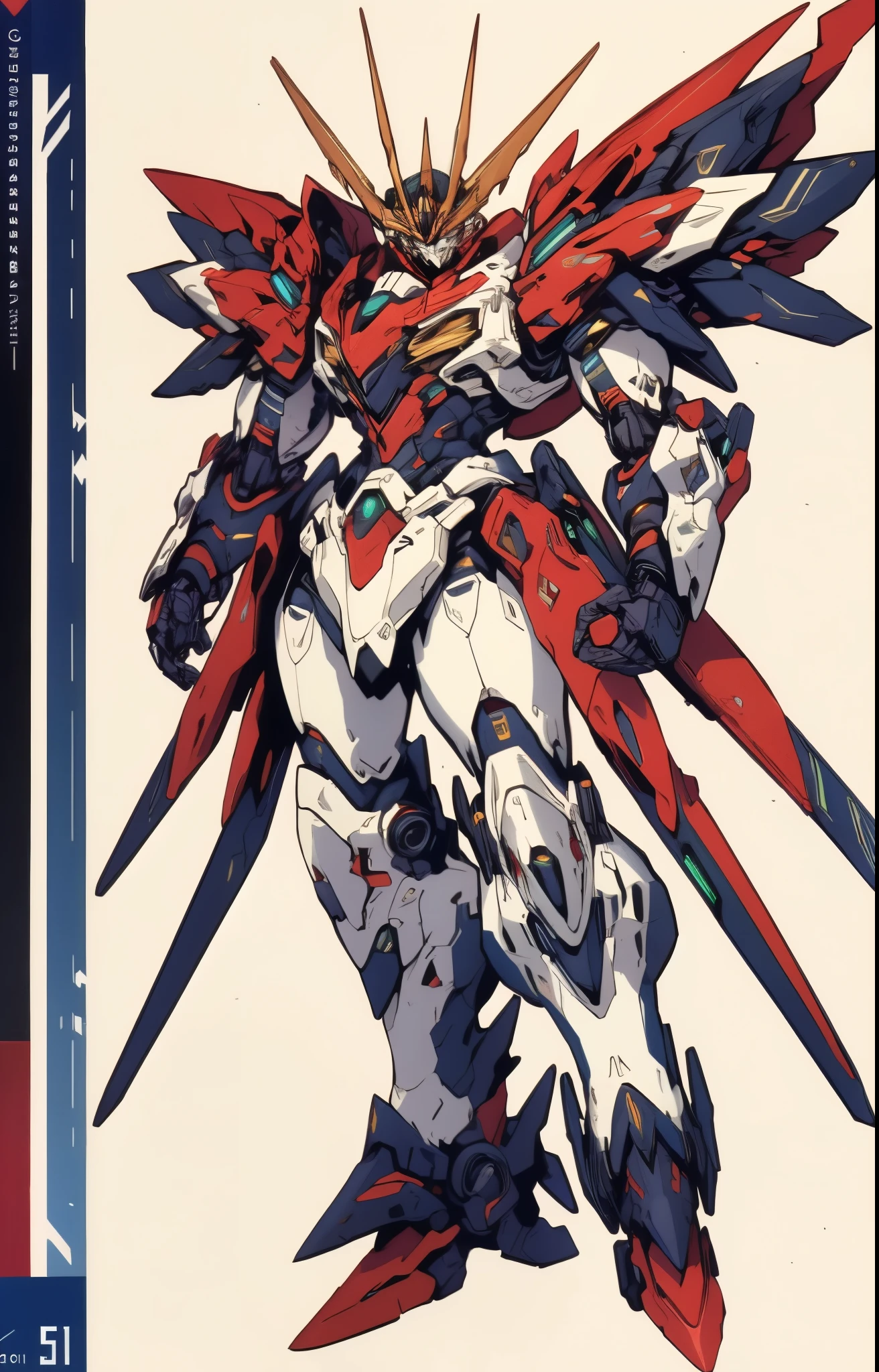 Humanoid Mecha, fully enclosed shoulder guards, matching arm and leg guards, full body, full armor, the design balances heavy with agility, (the color scheme is primarily white with red and blue accents, the concept Inspired by Super robot, organic biotech armor, standing, floating high above the futuristic sci-fi city), exquisite and mature art style, (aura effect, energy, glowing eyes, the armor glows), ((SRS)), metallic, dynamic, dramatic, high definition, best quality, highres, ultra-detailed, ultra-fine painting, extremely delicate, professional, perfect body proportions, anatomically correct, symmetrical face, extremely detailed eyes and face, high quality eyes, creativity, RAW photo, UHD, 32k, Natural light, cinematic lighting, masterpiece-anatomy-perfect, masterpiece:1.5