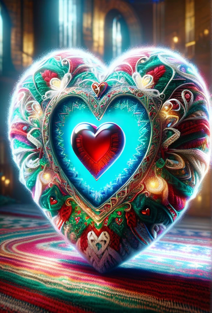 hyper detailed masterpiece, dynamic, awesome quality,DonMSp3ctr4lXL, a heart DonMW15pXL ChristmasSweater