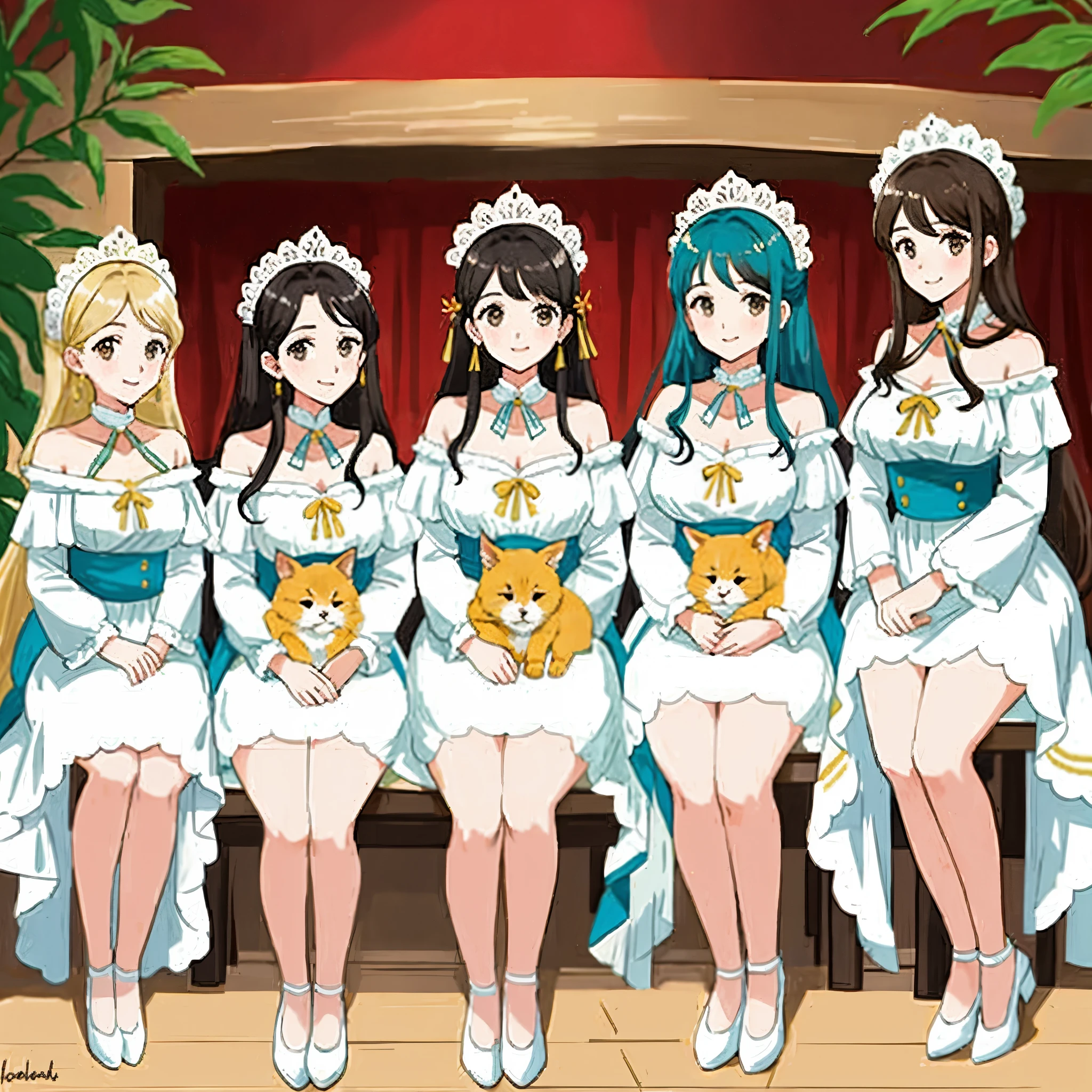 Genera Una familia de 5 hermanas hermosas y voluptuosas