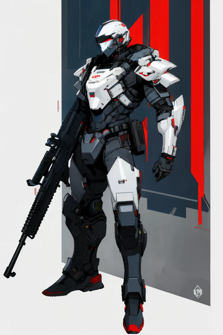 ((highest quality)), ((masterpiece)), (be familiar with),Body Armor,gun,Helmet,male,special forces, cyber punk,SF,