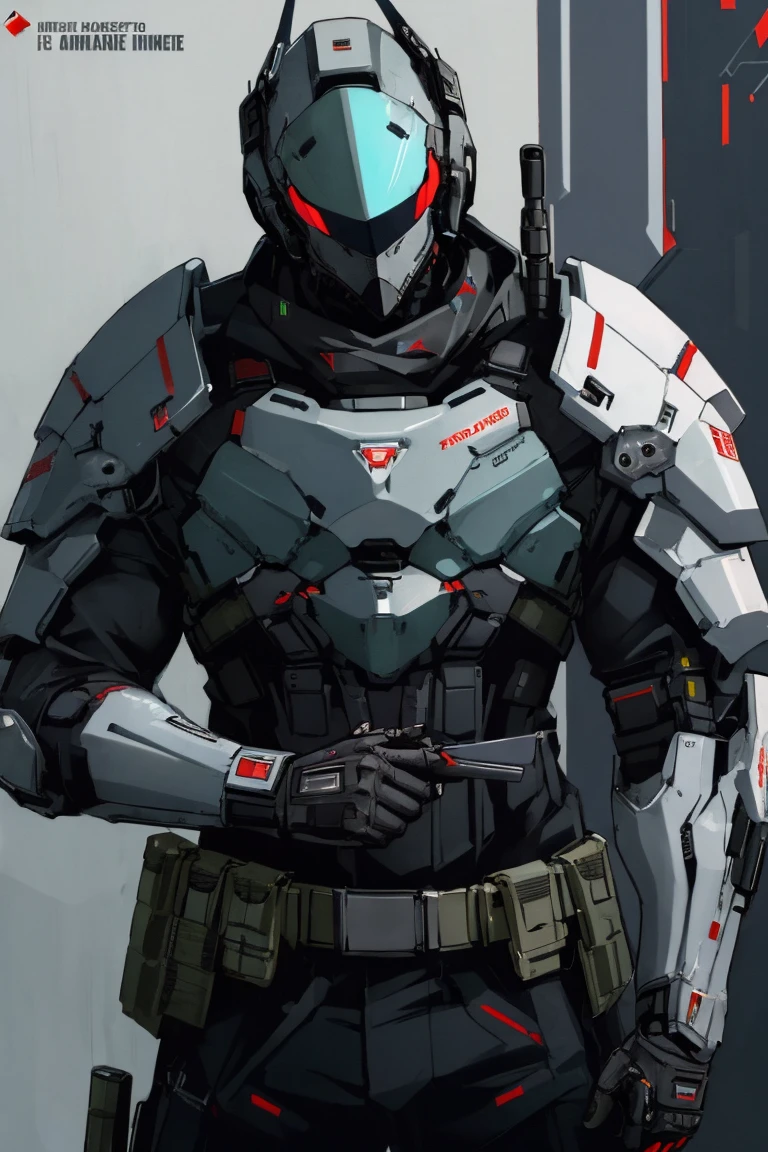 ((highest quality)), ((masterpiece)), (be familiar with),Body Armor,gun,Helmet,male,special forces, cyber punk,SF,