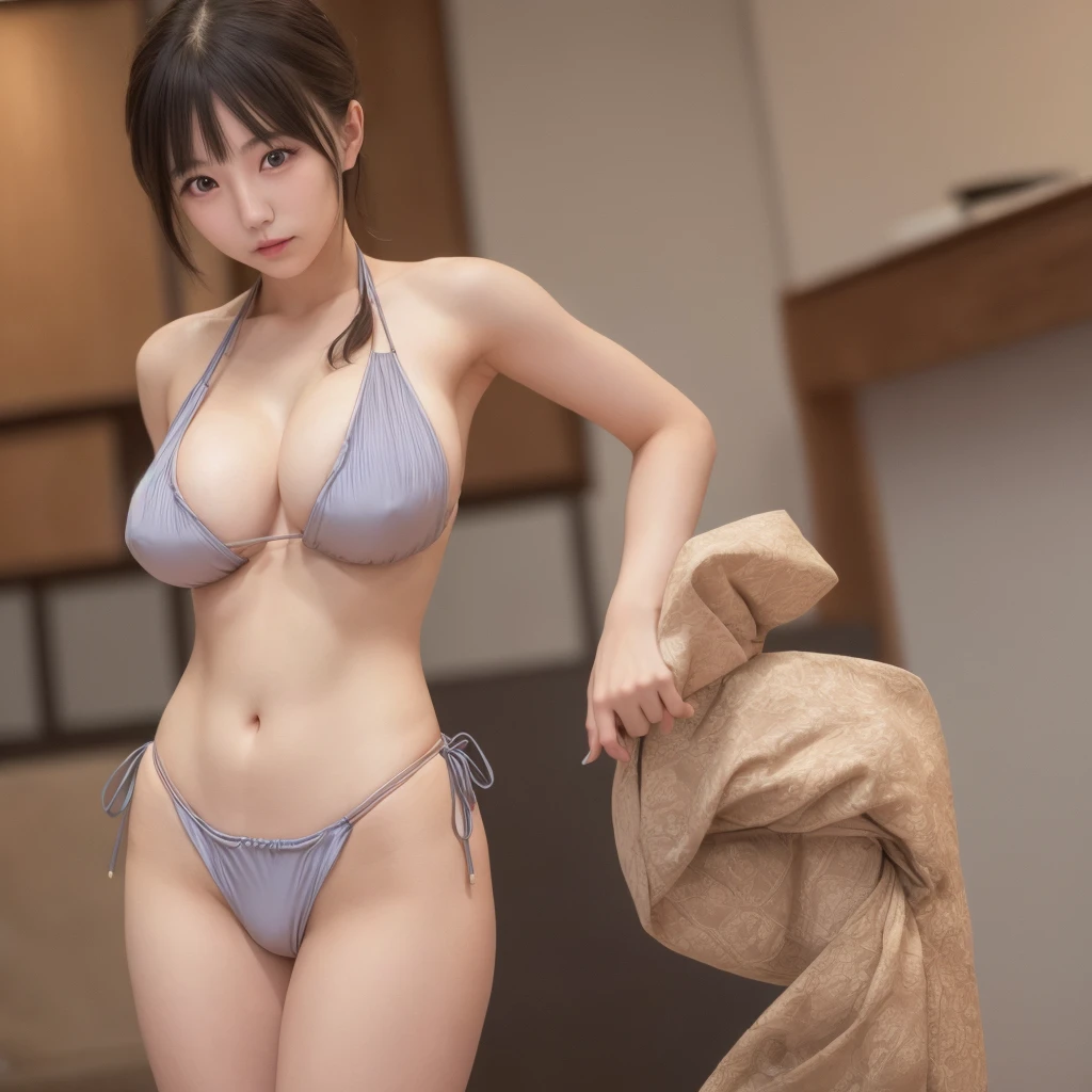 Wearing string-like ?????? armor、24-year-old Japan female、???????????、Toned body、Super fine