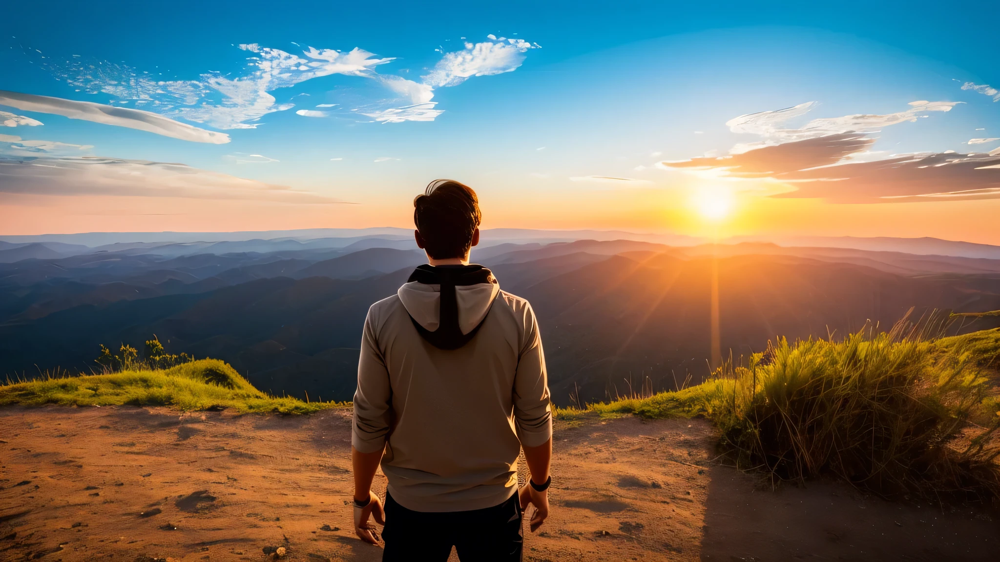 Image of a person looking at a bright horizon, symbolizing hope and divine purpose