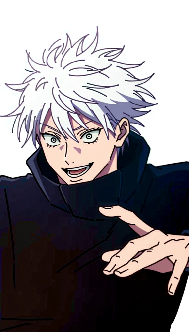 personaje de anime con pelo blanco y abrigo negro apuntando a algo, a pelo plateado mad, pelo blanco, de pelo blanco, Killua Zoldyck black hair, ken kaneki, el tiene pelos gris oscuro, nagito komaeda, inspirado en Okumura Togyu, kaneki-ken, pelo plateado, Killua Zoldyck, Prusia