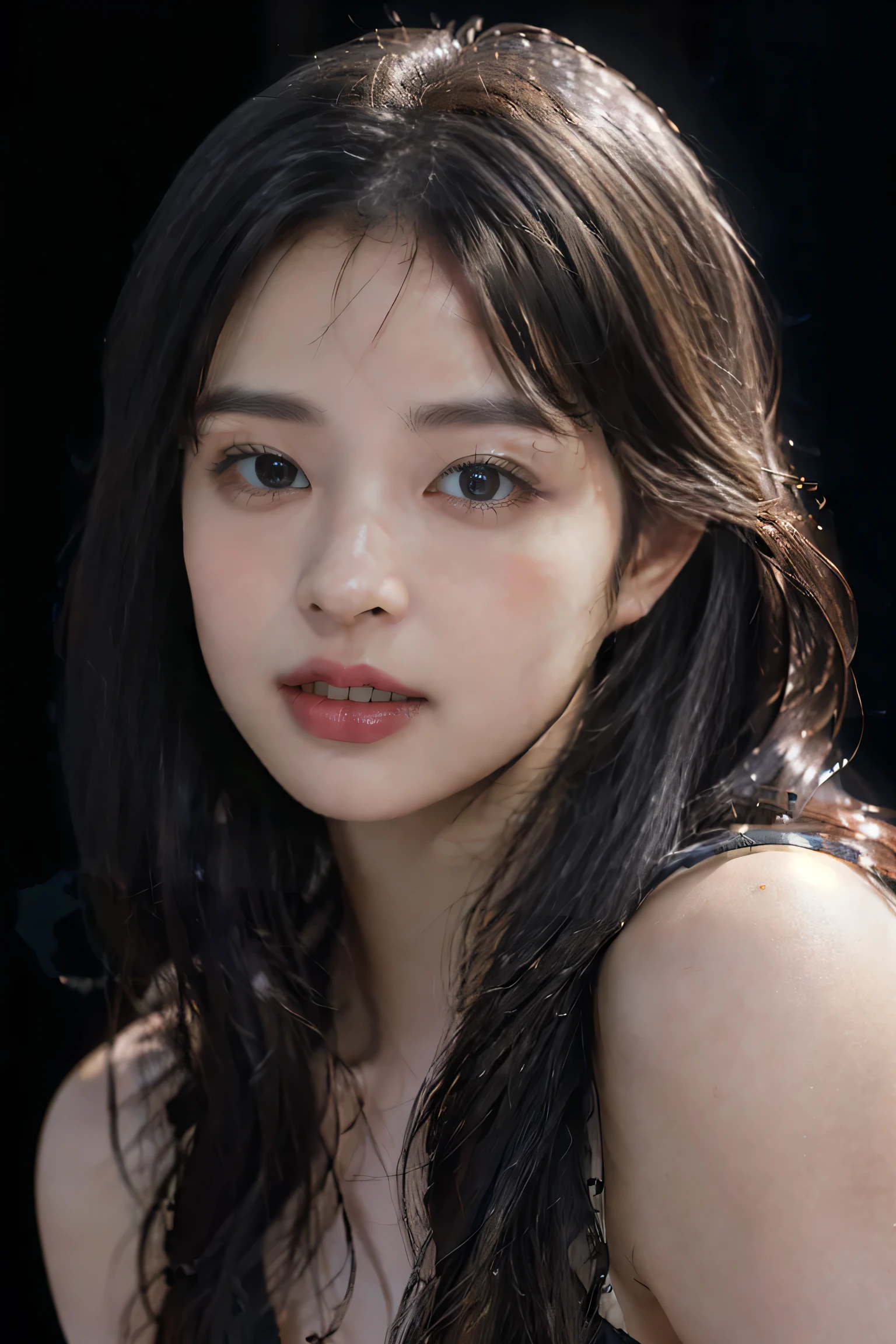 (masterpiece, highest quality, Beautiful quality, Realistic, View Viewer, Detailed lighting, Highly detailed skin, Very fine hair, Highly detailed teeth, Shadow, 8k:1.2), (Women's photos, One girl:1.2),