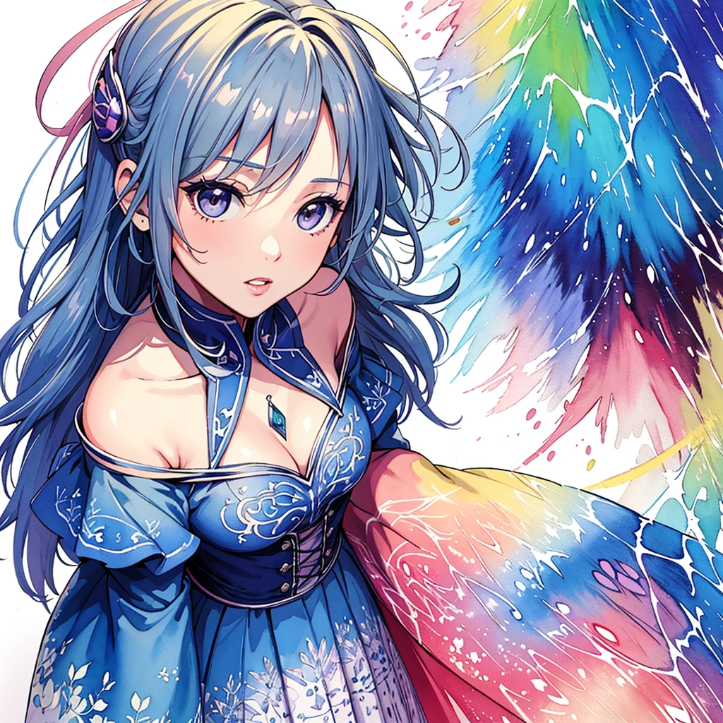 (masterpiece, top quality, best quality, official art, beautiful and aesthetic:1.2), (1girl:1.3), extreme detailed,colorful,highest detailed,(watercolour painting:1.3), optical mixing, playful patterns, lively texture, rich colors, unique visual effect