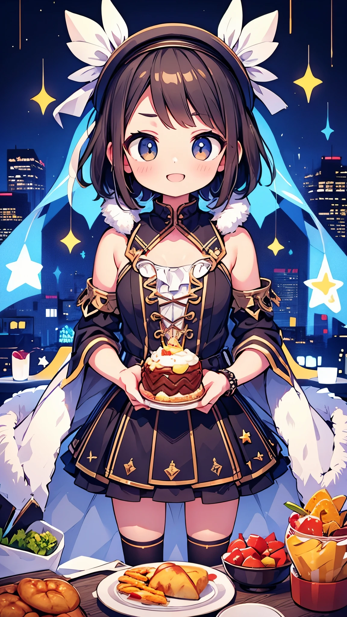 Tourism in the United States、Grand Canyon、pretty girl、happy face、Western Costume、steak、brown skin、masterpiece、highest quality、best image quality