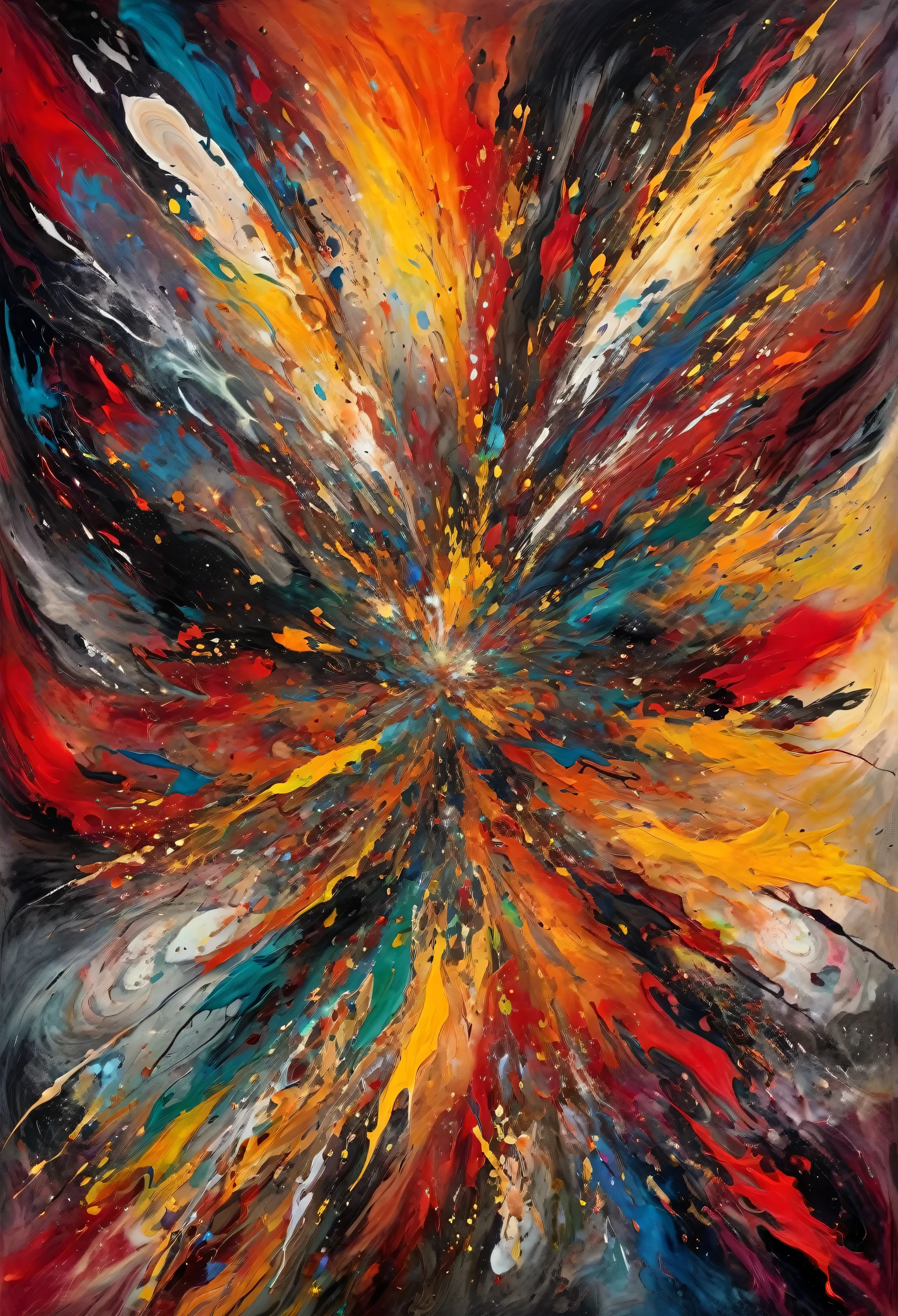Abstract Expressionism, Jungian archetypal energy manifesting in a ravaged subconscious, turbulence, raw power, ancient wisdom, 8k, masterpiece, award winning art