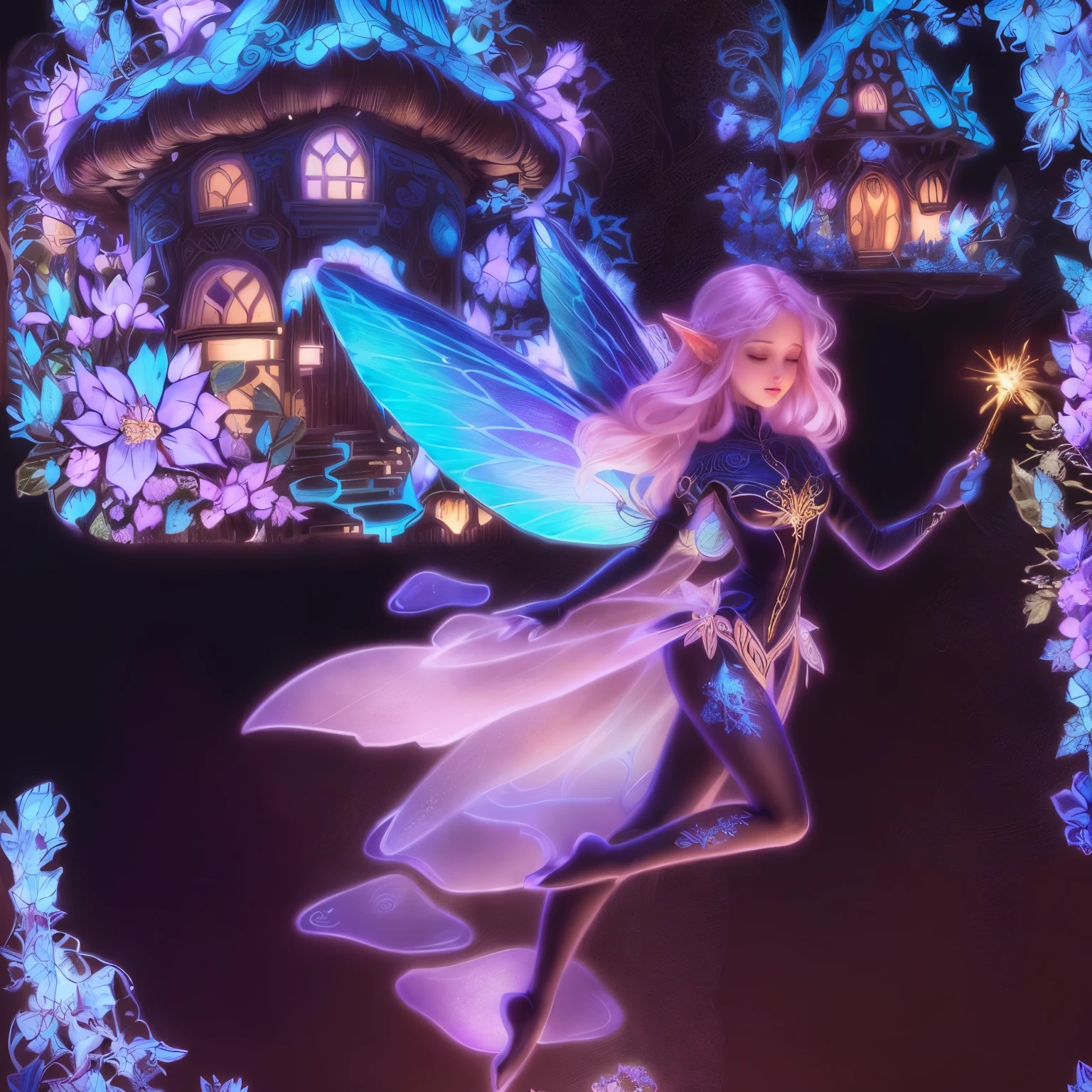 a fairy flying over a house with a fairy flying over it, fairy magnificent, beautiful adult fairy, magic fantasy highly detailed, fantasy coloring, fairy atmosphere, fairy dancing, highly intricate detailed, intricate highly detailed, with lots of details, fantastically detailed, colouring pages, ultra intricate detailed, a beautiful pole dancing fairie, fantasy drawing, beautiful detailed fantasy, magic fairyland