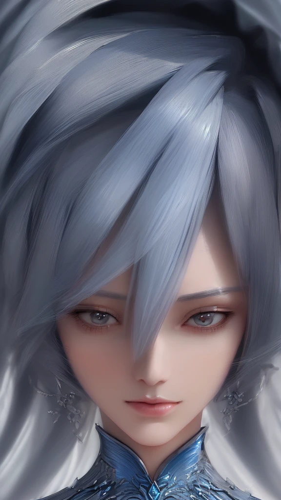 a close up of a woman in a silver and blue dress, chengwei pan on artstation, by Yang J, detailed fantasy art, stunning character art, fanart best artstation, epic exquisite character art, beautiful armor, extremely detailed artgerm, detailed digital anime art, artgerm on artstation pixiv, armor girl