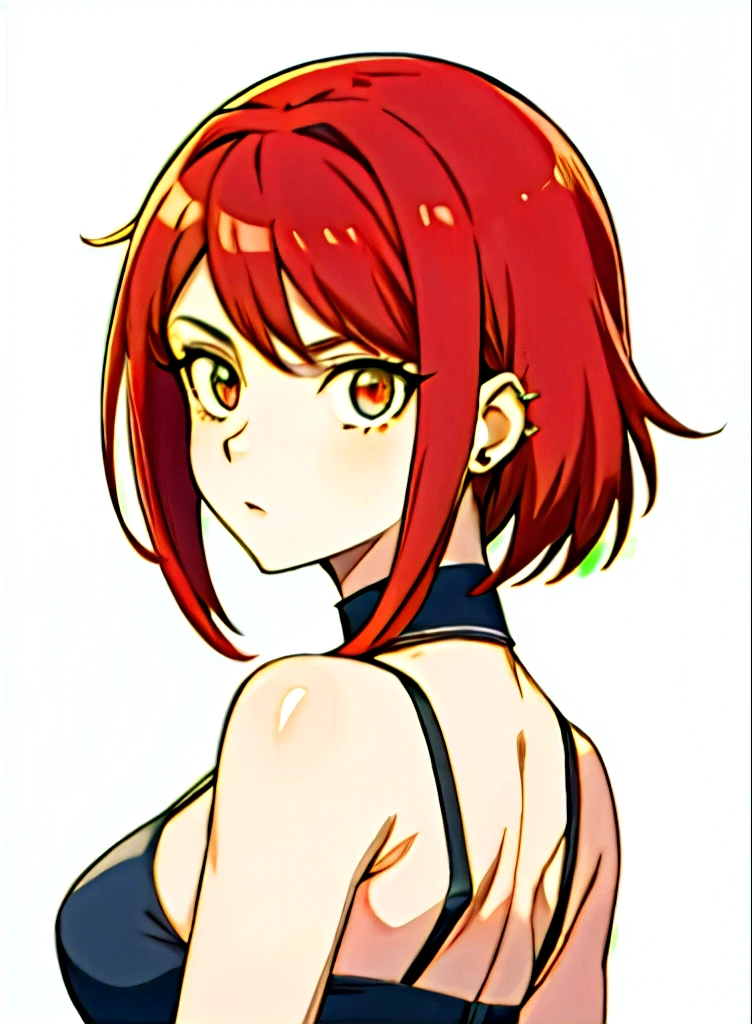 Quiero que mi personaje se vea como un personaje del anime boku no hero Academia, has ruby colored eyes, es genero fluido, tiene corte wolfcut, su pelo es color rojo con mechones rubios, is pale, su poder es alterar la realidad, tiene cuerpo reloj de arena pero viste con ropa holgada, tiene manchas en la piel de color rojo y tiene un piercing en el labio