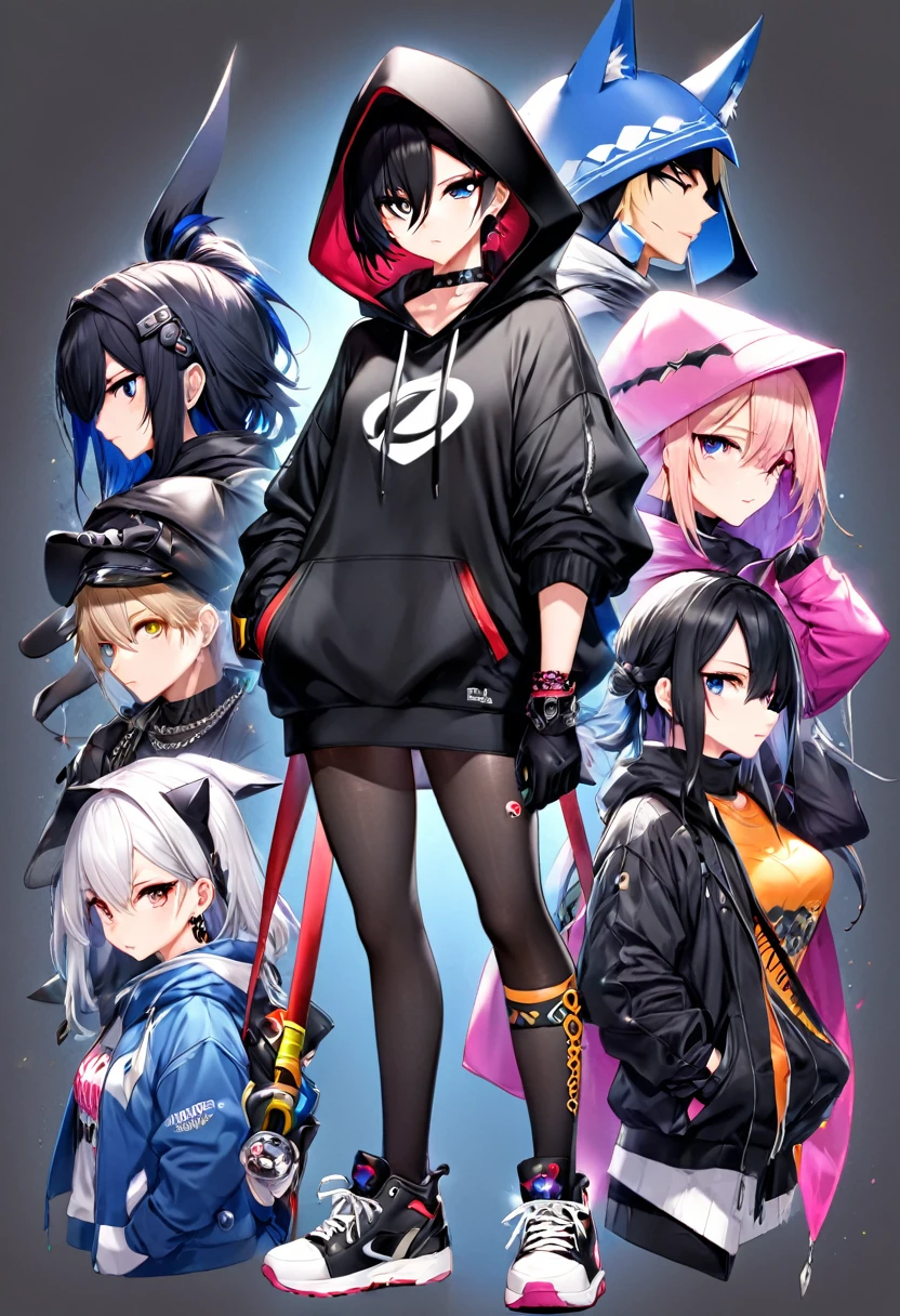 ahi, Liga de la leyenda, sexy para, fondos de pantalla, ojos detallados, oreja de zorro, (colas de zorro), una falda, (pelo largo rosa), pechos medianos, mirando a_Se muestra en la_mirando al espectador, corto_El pelo, guantes, ombligo, fallar, blue_hay ojos, Eterno, lleno_cuerpo, arma, calzado, collares, ?????_guantes, pulpa, encapuchado, El pelo_superar_Yoon_hay ojos, cultivador_arriba, sudadera con capucha, ?????_pants, zapatillas deportivas, recortado_chaqueta, personaje ciber punk, recortado_sudadera con capucha